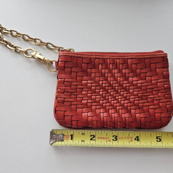 Cole Haan Key/Card/Coin Purse Orange Leather - Picture 1 of 7